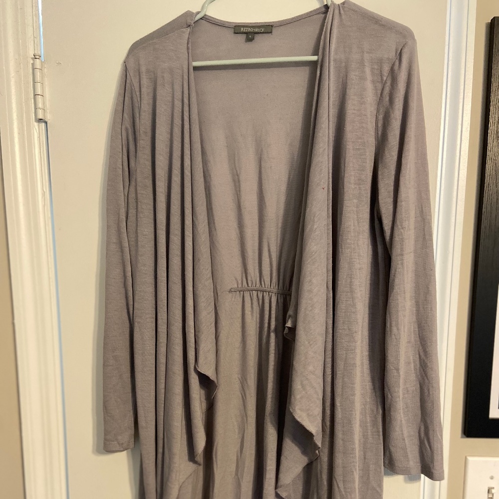 Lavender Extra Long Cardigan
